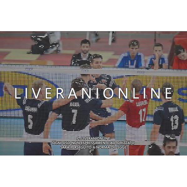 13.09.2014 - Lodz , Atlas Arena , siatkowka , Mistrzostwa Swiata 2014 , grupa E Polska (granatowe) - Iran (czerwone) , FIVB Men\'s World Championship , pool E Poland (navy) - Iran (red) N/Z Pawel Zagumny , Karol Klos , Mariusz Wlazly , Michal Winiarski , Pawel Zatorski , Michal Kubiak Fot. Mariusz Palczynski / MPAimages.com / NEWSPIX.PL --- Newspix.pl AG ALDO LIVERANI SAS ONLY ITALY *** Local Caption *** www.newspix.pl mail us: info@newspix.pl call us: 0048 022 23 22 222 --- Polish Picture Agency by Ringier Axel Springer Poland