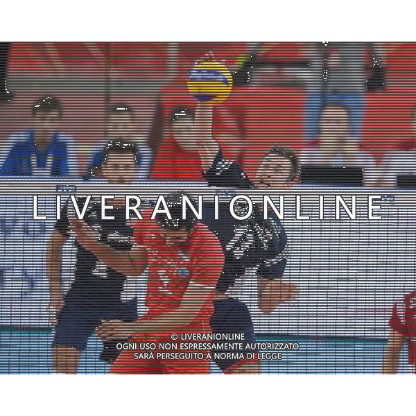 13.09.2014 - Lodz , Atlas Arena , siatkowka , Mistrzostwa Swiata 2014 , grupa E Polska (granatowe) - Iran (czerwone) , FIVB Men\'s World Championship , pool E Poland (navy) - Iran (red) N/Z Mir Saeid Marouflakrani , Michal Kubiak Fot. Mariusz Palczynski / MPAimages.com / NEWSPIX.PL --- Newspix.pl AG ALDO LIVERANI SAS ONLY ITALY *** Local Caption *** www.newspix.pl mail us: info@newspix.pl call us: 0048 022 23 22 222 --- Polish Picture Agency by Ringier Axel Springer Poland