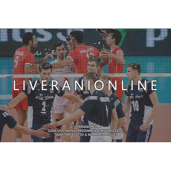 13.09.2014 - Lodz , Atlas Arena , siatkowka , Mistrzostwa Swiata 2014 , grupa E Polska (granatowe) - Iran (czerwone) , FIVB Men\'s World Championship , pool E Poland (navy) - Iran (red) N/Z Michal Winiarski , Karol Klos , Piotr Nowakowski , Pawel Zagumny , Mariusz Wlazly Fot. Mariusz Palczynski / MPAimages.com / NEWSPIX.PL --- Newspix.pl AG ALDO LIVERANI SAS ONLY ITALY *** Local Caption *** www.newspix.pl mail us: info@newspix.pl call us: 0048 022 23 22 222 --- Polish Picture Agency by Ringier Axel Springer Poland