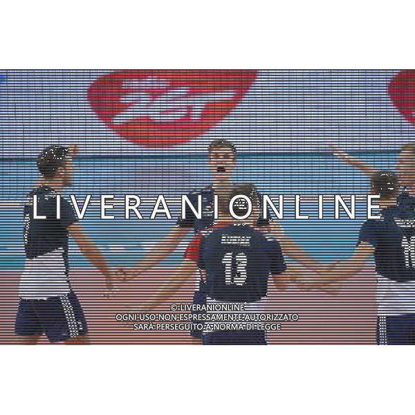 13.09.2014 - Lodz , Atlas Arena , siatkowka , Mistrzostwa Swiata 2014 , grupa E Polska (granatowe) - Iran (czerwone) , FIVB Men\'s World Championship , pool E Poland (navy) - Iran (red) N/Z Michal Winiarski , Karol Klos , Michal Kubiak , Mariusz Wlazly , Pawel Zagumny Fot. Mariusz Palczynski / MPAimages.com / NEWSPIX.PL --- Newspix.pl AG ALDO LIVERANI SAS ONLY ITALY *** Local Caption *** www.newspix.pl mail us: info@newspix.pl call us: 0048 022 23 22 222 --- Polish Picture Agency by Ringier Axel Springer Poland