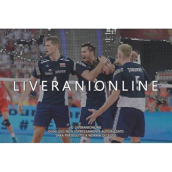 13.09.2014 - Lodz , Atlas Arena , siatkowka , Mistrzostwa Swiata 2014 , grupa E Polska (granatowe) - Iran (czerwone) , FIVB Men\'s World Championship , pool E Poland (navy) - Iran (red) N/Z Piotr Nowakowski , Michal Winiarski , Mariusz Wlazly , Pawel Zagumny Fot. Mariusz Palczynski / MPAimages.com / NEWSPIX.PL --- Newspix.pl AG ALDO LIVERANI SAS ONLY ITALY *** Local Caption *** www.newspix.pl mail us: info@newspix.pl call us: 0048 022 23 22 222 --- Polish Picture Agency by Ringier Axel Springer Poland