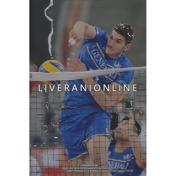 13.09.2014 - Lodz , Atlas Arena , siatkowka , Mistrzostwa Swiata 2014 , grupa E Serbia (biale) - Francja (granatowe) , FIVB Men\'s World Championship , pool E Serbia (white) - France (navy) N/Z Nicolas Le Goff Fot. Mariusz Palczynski / MPAimages.com / NEWSPIX.PL --- Newspix.pl AG ALDO LIVERANI SAS ONLY ITALY *** Local Caption *** www.newspix.pl mail us: info@newspix.pl call us: 0048 022 23 22 222 --- Polish Picture Agency by Ringier Axel Springer Poland