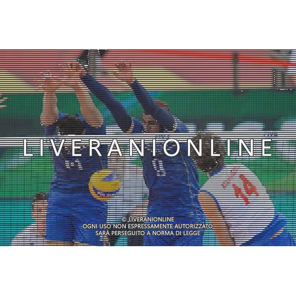13.09.2014 - Lodz , Atlas Arena , siatkowka , Mistrzostwa Swiata 2014 , grupa E Serbia (biale) - Francja (granatowe) , FIVB Men\'s World Championship , pool E Serbia (white) - France (navy) N/Z Nicolas Le Goff , Earvin Ngapeth , Aleksandar Atanasijevic Fot. Mariusz Palczynski / MPAimages.com / NEWSPIX.PL --- Newspix.pl AG ALDO LIVERANI SAS ONLY ITALY *** Local Caption *** www.newspix.pl mail us: info@newspix.pl call us: 0048 022 23 22 222 --- Polish Picture Agency by Ringier Axel Springer Poland