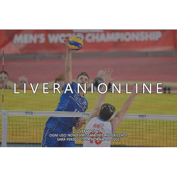 13.09.2014 - Lodz , Atlas Arena , siatkowka , Mistrzostwa Swiata 2014 , grupa E Serbia (biale) - Francja (granatowe) , FIVB Men\'s World Championship , pool E Serbia (white) - France (navy) N/Z Antonin Rouzier , Milos Nikic Fot. Mariusz Palczynski / MPAimages.com / NEWSPIX.PL --- Newspix.pl AG ALDO LIVERANI SAS ONLY ITALY *** Local Caption *** www.newspix.pl mail us: info@newspix.pl call us: 0048 022 23 22 222 --- Polish Picture Agency by Ringier Axel Springer Poland