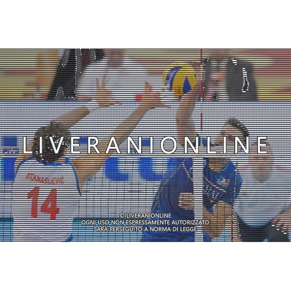 13.09.2014 - Lodz , Atlas Arena , siatkowka , Mistrzostwa Swiata 2014 , grupa E Serbia (biale) - Francja (granatowe) , FIVB Men\'s World Championship , pool E Serbia (white) - France (navy) N/Z Aleksandar Atanasijevic , antonin Rouzier Fot. Mariusz Palczynski / MPAimages.com / NEWSPIX.PL --- Newspix.pl AG ALDO LIVERANI SAS ONLY ITALY *** Local Caption *** www.newspix.pl mail us: info@newspix.pl call us: 0048 022 23 22 222 --- Polish Picture Agency by Ringier Axel Springer Poland