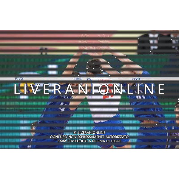 13.09.2014 - Lodz , Atlas Arena , siatkowka , Mistrzostwa Swiata 2014 , grupa E Serbia (biale) - Francja (granatowe) , FIVB Men\'s World Championship , pool E Serbia (white) - France (navy) N/Z Antonin Rouzier , Srecko Lisinac , Kevin Le roux Fot. Mariusz Palczynski / MPAimages.com / NEWSPIX.PL --- Newspix.pl AG ALDO LIVERANI SAS ONLY ITALY *** Local Caption *** www.newspix.pl mail us: info@newspix.pl call us: 0048 022 23 22 222 --- Polish Picture Agency by Ringier Axel Springer Poland