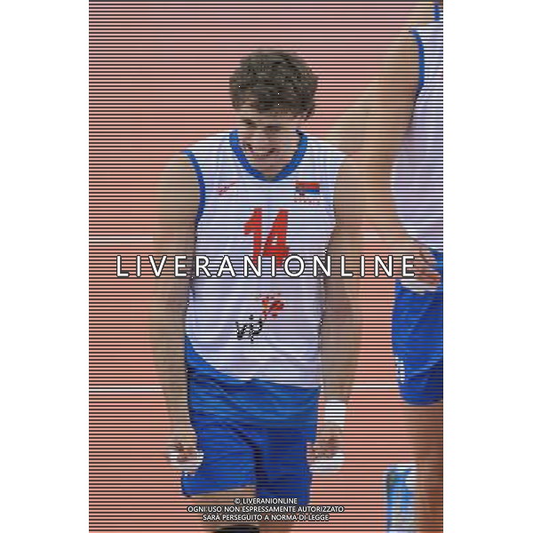 13.09.2014 - Lodz , Atlas Arena , siatkowka , Mistrzostwa Swiata 2014 , grupa E Serbia (biale) - Francja (granatowe) , FIVB Men\'s World Championship , pool E Serbia (white) - France (navy) N/Z Aleksandar Atanasijevic Fot. Mariusz Palczynski / MPAimages.com / NEWSPIX.PL --- Newspix.pl AG ALDO LIVERANI SAS ONLY ITALY *** Local Caption *** www.newspix.pl mail us: info@newspix.pl call us: 0048 022 23 22 222 --- Polish Picture Agency by Ringier Axel Springer Poland