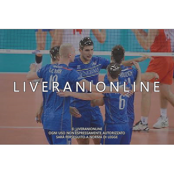 13.09.2014 - Lodz , Atlas Arena , siatkowka , Mistrzostwa Swiata 2014 , grupa E Serbia (biale) - Francja (granatowe) , FIVB Men\'s World Championship , pool E Serbia (white) - France (navy) N/Z Reprezentacja Francji Fot. Mariusz Palczynski / MPAimages.com / NEWSPIX.PL --- Newspix.pl AG ALDO LIVERANI SAS ONLY ITALY *** Local Caption *** www.newspix.pl mail us: info@newspix.pl call us: 0048 022 23 22 222 --- Polish Picture Agency by Ringier Axel Springer Poland