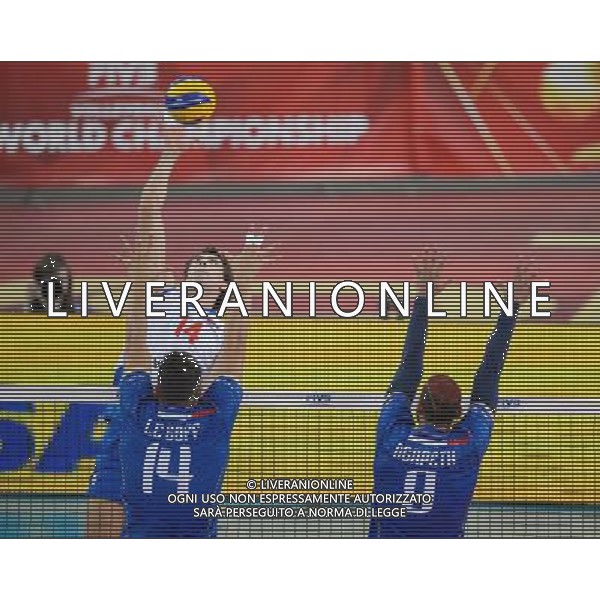 13.09.2014 - Lodz , Atlas Arena , siatkowka , Mistrzostwa Swiata 2014 , grupa E Serbia (biale) - Francja (granatowe) , FIVB Men\'s World Championship , pool E Serbia (white) - France (navy) N/Z Aleksandar Atanasijevic , Nicolas Le Goff , Earvin Ngapeth Fot. Mariusz Palczynski / MPAimages.com / NEWSPIX.PL --- Newspix.pl AG ALDO LIVERANI SAS ONLY ITALY *** Local Caption *** www.newspix.pl mail us: info@newspix.pl call us: 0048 022 23 22 222 --- Polish Picture Agency by Ringier Axel Springer Poland
