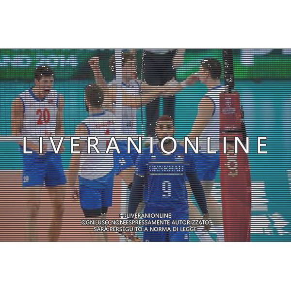 13.09.2014 - Lodz , Atlas Arena , siatkowka , Mistrzostwa Swiata 2014 , grupa E Serbia (biale) - Francja (granatowe) , FIVB Men\'s World Championship , pool E Serbia (white) - France (navy) N/Z Earvin Ngapeth Fot. Mariusz Palczynski / MPAimages.com / NEWSPIX.PL --- Newspix.pl AG ALDO LIVERANI SAS ONLY ITALY *** Local Caption *** www.newspix.pl mail us: info@newspix.pl call us: 0048 022 23 22 222 --- Polish Picture Agency by Ringier Axel Springer Poland