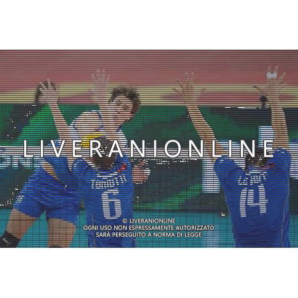 13.09.2014 - Lodz , Atlas Arena , siatkowka , Mistrzostwa Swiata 2014 , grupa E Serbia (biale) - Francja (granatowe) , FIVB Men\'s World Championship , pool E Serbia (white) - France (navy) N/Z Aleksandar Atanasjievic , Benjamin Toniutti , Nicolas Le Goff Fot. Mariusz Palczynski / MPAimages.com / NEWSPIX.PL --- Newspix.pl AG ALDO LIVERANI SAS ONLY ITALY *** Local Caption *** www.newspix.pl mail us: info@newspix.pl call us: 0048 022 23 22 222 --- Polish Picture Agency by Ringier Axel Springer Poland