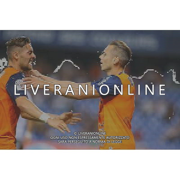 Joie Kevin BERIGAUD / Anthony MOUNIER - 13.09.2014 - Montpellier / Lorient - 5eme journee de Ligue 1 Photo : Nicolas Guyonnet / Icon Sport ag aldo liverani sas only italy