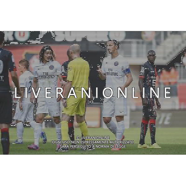 Edinson CAVANI / Antony GAUTIER / Zlatan IBRAHIMOVIC - 13.09.2014 - Rennes / Paris Saint Germain - 5eme journee de Ligue 1 Photo : Fred Porcu / Icon Sport AG ALDO LIVERANI SAS ONLY ITALY