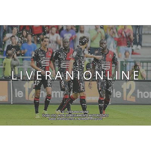 Joie Rennes - Paul Georges NTEP - 13.09.2014 - Rennes / Paris Saint Germain - 5eme journee de Ligue 1 Photo : Fred Porcu / Icon Sport AG ALDO LIVERANI SAS ONLY ITALY