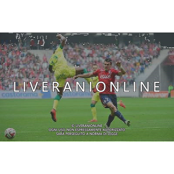 Sebastien CORCHIA / Serge GAKPE - 14.09.2014 - Lille / Nantes - 5eme journee de Ligue 1 Photo : Dave Winter / Icon Sport AG ALDO LIVERANI SAS ONLY ITALY
