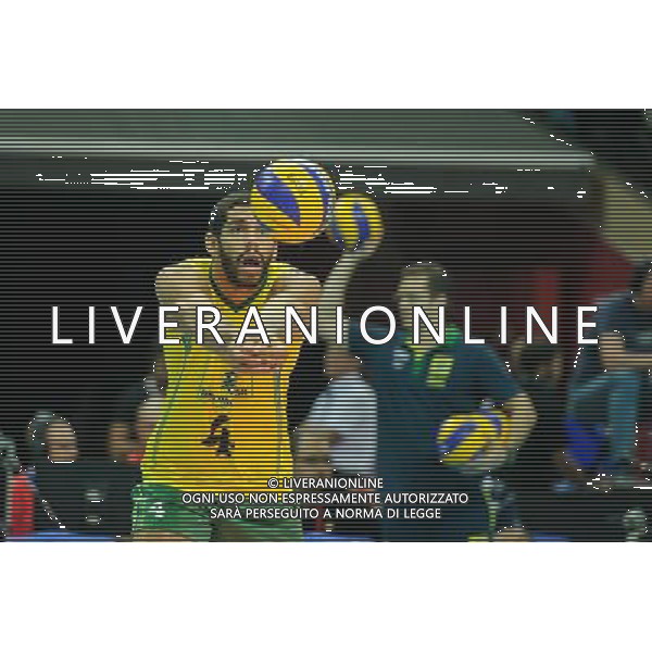 14.09.2014 - Katowice , Spodek , siatkowka , Mistrzostwa Swiata 2014 , grupa F Brazylia (zolte) - Rosja (czerwone) , FIVB Men\'s World Championship , pool F Brazil (yellow) - Russia (red) N/Z Wallace De Souza Fot. Karol Bartnik / MPAimages.com / NEWSPIX.PL --- Newspix.pl AG ALDO LIVERANI SAS ONLY ITALY *** Local Caption *** www.newspix.pl mail us: info@newspix.pl call us: 0048 022 23 22 222 --- Polish Picture Agency by Ringier Axel Springer Poland