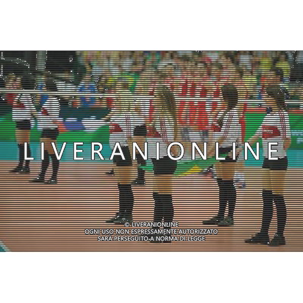 14.09.2014 - Katowice , Spodek , siatkowka , Mistrzostwa Swiata 2014 , grupa F Brazylia (zolte) - Rosja (czerwone) , FIVB Men\'s World Championship , pool F Brazil (yellow) - Russia (red) N/Z Cheerleaders Ergo Slask Fot. Karol Bartnik / MPAimages.com / NEWSPIX.PL --- Newspix.pl AG ALDO LIVERANI SAS ONLY ITALY *** Local Caption *** www.newspix.pl mail us: info@newspix.pl call us: 0048 022 23 22 222 --- Polish Picture Agency by Ringier Axel Springer Poland