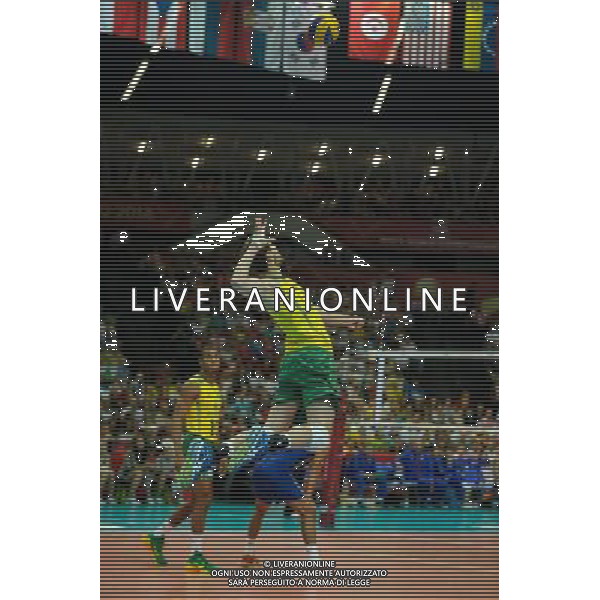 14.09.2014 - Katowice , Spodek , siatkowka , Mistrzostwa Swiata 2014 , grupa F Brazylia (zolte) - Rosja (czerwone) , FIVB Men\'s World Championship , pool F Brazil (yellow) - Russia (red) N/Z Bruno Mossa Rezende Fot. Karol Bartnik / MPAimages.com / NEWSPIX.PL --- Newspix.pl AG ALDO LIVERANI SAS ONLY ITALY *** Local Caption *** www.newspix.pl mail us: info@newspix.pl call us: 0048 022 23 22 222 --- Polish Picture Agency by Ringier Axel Springer Poland
