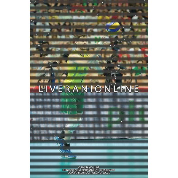 14.09.2014 - Katowice , Spodek , siatkowka , Mistrzostwa Swiata 2014 , grupa F Brazylia (zolte) - Rosja (czerwone) , FIVB Men\'s World Championship , pool F Brazil (yellow) - Russia (red) N/Z Bruno Mossa Rezende Fot. Karol Bartnik / MPAimages.com / NEWSPIX.PL --- Newspix.pl AG ALDO LIVERANI SAS ONLY ITALY *** Local Caption *** www.newspix.pl mail us: info@newspix.pl call us: 0048 022 23 22 222 --- Polish Picture Agency by Ringier Axel Springer Poland