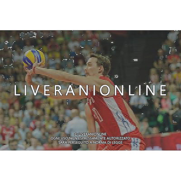 14.09.2014 - Katowice , Spodek , siatkowka , Mistrzostwa Swiata 2014 , grupa F Brazylia (zolte) - Rosja (czerwone) , FIVB Men\'s World Championship , pool F Brazil (yellow) - Russia (red) N/Z Sergey Savin Fot. Karol Bartnik / MPAimages.com / NEWSPIX.PL --- Newspix.pl AG ALDO LIVERANI SAS ONLY ITALY *** Local Caption *** www.newspix.pl mail us: info@newspix.pl call us: 0048 022 23 22 222 --- Polish Picture Agency by Ringier Axel Springer Poland