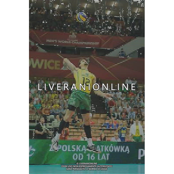 14.09.2014 - Katowice , Spodek , siatkowka , Mistrzostwa Swiata 2014 , grupa F Brazylia (zolte) - Rosja (czerwone) , FIVB Men\'s World Championship , pool F Brazil (yellow) - Russia (red) N/Z Luiz Felipe Marques Fonteles Fot. Karol Bartnik / MPAimages.com / NEWSPIX.PL --- Newspix.pl AG ALDO LIVERANI SAS ONLY ITALY *** Local Caption *** www.newspix.pl mail us: info@newspix.pl call us: 0048 022 23 22 222 --- Polish Picture Agency by Ringier Axel Springer Poland