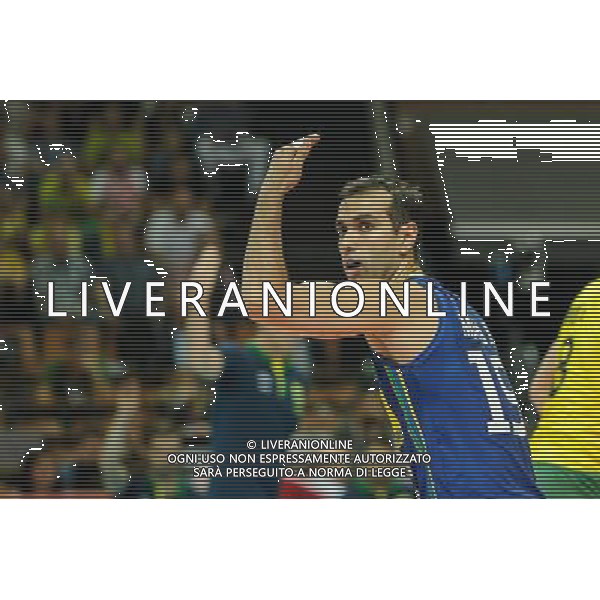 14.09.2014 - Katowice , Spodek , siatkowka , Mistrzostwa Swiata 2014 , grupa F Brazylia (zolte) - Rosja (czerwone) , FIVB Men\'s World Championship , pool F Brazil (yellow) - Russia (red) N/Z Mario Da Silva Pedreira Junior Fot. Karol Bartnik / MPAimages.com / NEWSPIX.PL --- Newspix.pl AG ALDO LIVERANI SAS ONLY ITALY *** Local Caption *** www.newspix.pl mail us: info@newspix.pl call us: 0048 022 23 22 222 --- Polish Picture Agency by Ringier Axel Springer Poland
