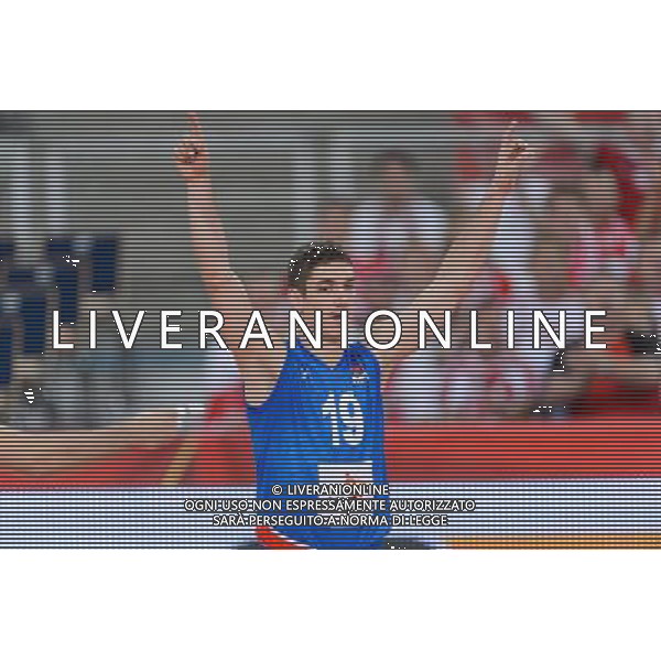 14.09.2014 - Lodz , Atlas Arena , siatkowka , Mistrzostwa Swiata 2014 , grupa E Serbia (czerwone) - Iran (czarne) , FIVB Men\'s World Championship , pool E Serbia (red) - Iran (black) N/Z Nikola Rosic Fot. Mariusz Palczynski / MPAimages.com / NEWSPIX.PL --- Newspix.pl AG ALDO LIVERANI SAS ONLY ITALY *** Local Caption *** www.newspix.pl mail us: info@newspix.pl call us: 0048 022 23 22 222 --- Polish Picture Agency by Ringier Axel Springer Poland