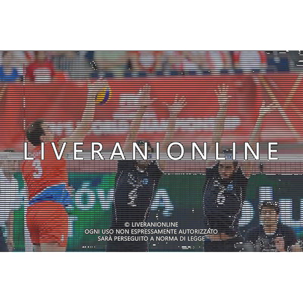 14.09.2014 - Lodz , Atlas Arena , siatkowka , Mistrzostwa Swiata 2014 , grupa E Serbia (czerwone) - Iran (czarne) , FIVB Men\'s World Championship , pool E Serbia (red) - Iran (black) N/Z Marko Ivovic , Mir Saeid Marouflakrani , Mousavi Eraghi Seyed Mohammad Fot. Mariusz Palczynski / MPAimages.com / NEWSPIX.PL --- Newspix.pl AG ALDO LIVERANI SAS ONLY ITALY *** Local Caption *** www.newspix.pl mail us: info@newspix.pl call us: 0048 022 23 22 222 --- Polish Picture Agency by Ringier Axel Springer Poland