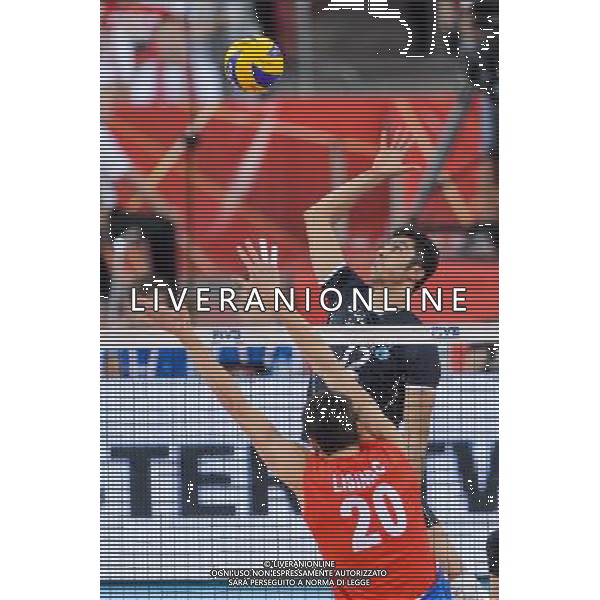 14.09.2014 - Lodz , Atlas Arena , siatkowka , Mistrzostwa Swiata 2014 , grupa E Serbia (czerwone) - Iran (czarne) , FIVB Men\'s World Championship , pool E Serbia (red) - Iran (black) N/Z Srecko Lisinac , Mojtaba Mirzajanpour Fot. Mariusz Palczynski / MPAimages.com / NEWSPIX.PL --- Newspix.pl AG ALDO LIVERANI SAS ONLY ITALY *** Local Caption *** www.newspix.pl mail us: info@newspix.pl call us: 0048 022 23 22 222 --- Polish Picture Agency by Ringier Axel Springer Poland