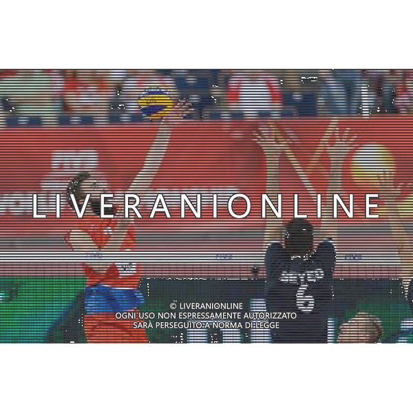 14.09.2014 - Lodz , Atlas Arena , siatkowka , Mistrzostwa Swiata 2014 , grupa E Serbia (czerwone) - Iran (czarne) , FIVB Men\'s World Championship , pool E Serbia (red) - Iran (black) N/Z Nikola Kovacevic , Mousavi Eraghi Seyed Mohammad Fot. Mariusz Palczynski / MPAimages.com / NEWSPIX.PL --- Newspix.pl AG ALDO LIVERANI SAS ONLY ITALY *** Local Caption *** www.newspix.pl mail us: info@newspix.pl call us: 0048 022 23 22 222 --- Polish Picture Agency by Ringier Axel Springer Poland