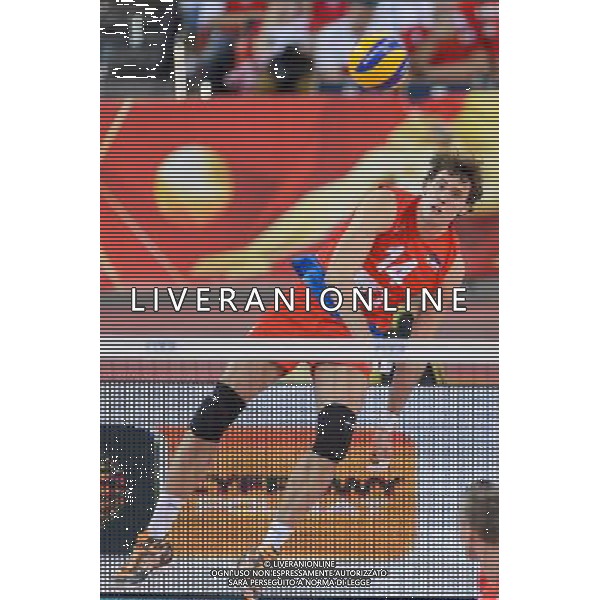 14.09.2014 - Lodz , Atlas Arena , siatkowka , Mistrzostwa Swiata 2014 , grupa E Serbia (czerwone) - Iran (czarne) , FIVB Men\'s World Championship , pool E Serbia (red) - Iran (black) N/Z Aleksandar Atanasijevic Fot. Mariusz Palczynski / MPAimages.com / NEWSPIX.PL --- Newspix.pl AG ALDO LIVERANI SAS ONLY ITALY *** Local Caption *** www.newspix.pl mail us: info@newspix.pl call us: 0048 022 23 22 222 --- Polish Picture Agency by Ringier Axel Springer Poland