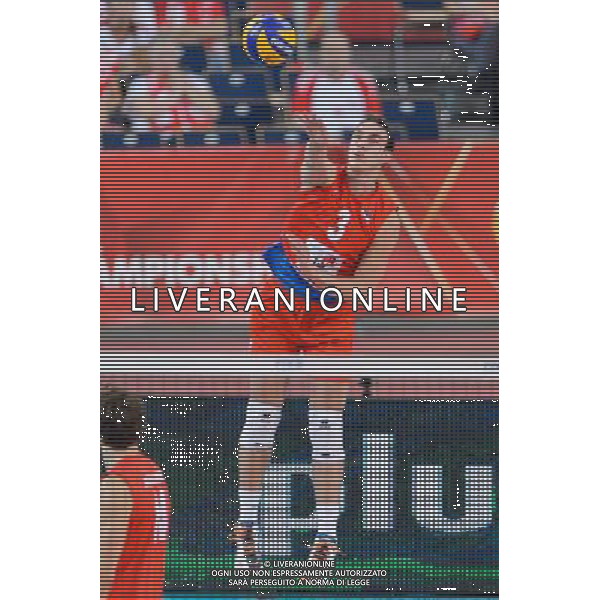 14.09.2014 - Lodz , Atlas Arena , siatkowka , Mistrzostwa Swiata 2014 , grupa E Serbia (czerwone) - Iran (czarne) , FIVB Men\'s World Championship , pool E Serbia (red) - Iran (black) N/Z Marko Ivovic Fot. Mariusz Palczynski / MPAimages.com / NEWSPIX.PL --- Newspix.pl AG ALDO LIVERANI SAS ONLY ITALY *** Local Caption *** www.newspix.pl mail us: info@newspix.pl call us: 0048 022 23 22 222 --- Polish Picture Agency by Ringier Axel Springer Poland