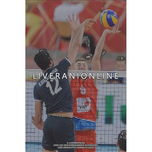 14.09.2014 - Lodz , Atlas Arena , siatkowka , Mistrzostwa Swiata 2014 , grupa E Serbia (czerwone) - Iran (czarne) , FIVB Men\'s World Championship , pool E Serbia (red) - Iran (black) N/Z Mojtaba Mirzajanpour , Nikola Jovovic Fot. Mariusz Palczynski / MPAimages.com / NEWSPIX.PL --- Newspix.pl AG ALDO LIVERANI SAS ONLY ITALY *** Local Caption *** www.newspix.pl mail us: info@newspix.pl call us: 0048 022 23 22 222 --- Polish Picture Agency by Ringier Axel Springer Poland