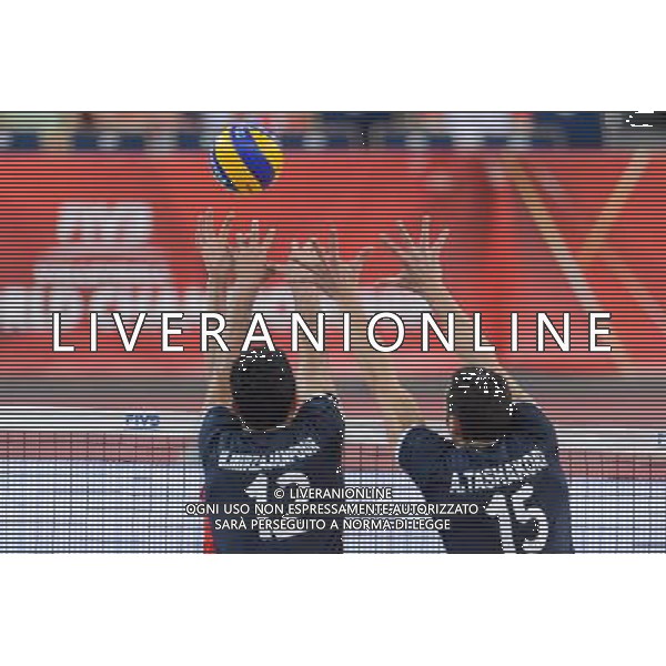 14.09.2014 - Lodz , Atlas Arena , siatkowka , Mistrzostwa Swiata 2014 , grupa E Serbia (czerwone) - Iran (czarne) , FIVB Men\'s World Championship , pool E Serbia (red) - Iran (black) N/Z Mojtaba Mirzajanpour , Armin Tashakori Fot. Mariusz Palczynski / MPAimages.com / NEWSPIX.PL --- Newspix.pl AG ALDO LIVERANI SAS ONLY ITALY *** Local Caption *** www.newspix.pl mail us: info@newspix.pl call us: 0048 022 23 22 222 --- Polish Picture Agency by Ringier Axel Springer Poland