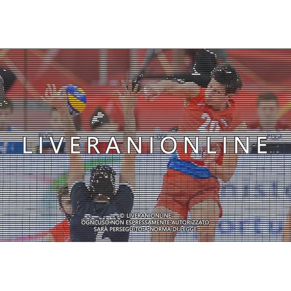14.09.2014 - Lodz , Atlas Arena , siatkowka , Mistrzostwa Swiata 2014 , grupa E Serbia (czerwone) - Iran (czarne) , FIVB Men\'s World Championship , pool E Serbia (red) - Iran (black) N/Z Mousavi Eraghi Seyed Mohammad , Srecko Lisinac Fot. Mariusz Palczynski / MPAimages.com / NEWSPIX.PL --- Newspix.pl AG ALDO LIVERANI SAS ONLY ITALY *** Local Caption *** www.newspix.pl mail us: info@newspix.pl call us: 0048 022 23 22 222 --- Polish Picture Agency by Ringier Axel Springer Poland