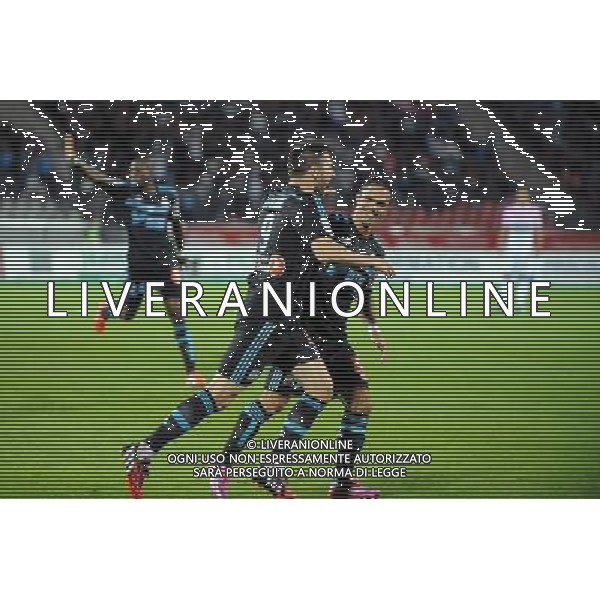 Joie Andre Pierre GIGNAC / Jeremy MOREL - 14.09.2014 - Evian Thonon / Marseille - 5eme journee de Ligue 1 Photo : Jean Paul Thomas / Icon Sport /Agenzia Aldo Liverani sas - ITALY ONLY - EDITORIAL USE ONLY