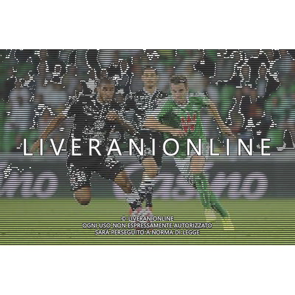 Jordan ADEOTI / Benjamin CORGNET - 13.09.2014 - Saint Etienne / Caen - 5eme journee Ligue 1 Photo : Jean Paul Thomas / Icon Sport /Agenzia Aldo Liverani sas - ITALY ONLY - EDITORIAL USE ONLY