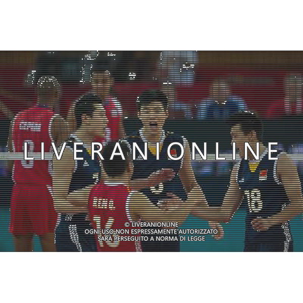 Polska Wroclaw 14 09 2014 Hala Stulecia ul. Wystawowa 1 Druga faza grupy F FIVB Mistrzostwa Swiata w pilce siatkowej mezczyzn Polska 2014 mecz pomiedzy Kuba vs Chiny Na zdjeciu: Chiny radosc Fot: Sebastian Borowski / Newspix.pl Poland Wroclaw 14.09.2014 Century Hall st. Wystawowa 1 Second phase of group F FIVB World Championships in mens volleyball Poland 2014 game between Cuba vs China On the picture: China gladness Photo: Sebastian Borowski / Newspix.pl --- Newspix.pl /Agenzia Aldo Liverani sas - ITALY ONLY - Cuba vs Cina Campionati Mondiali Volley maschile FIVB pallavolo Polonia 2014 *** Local Caption *** www.newspix.pl mail us: info@newspix.pl call us: 0048 022 23 22 222 --- Polish Picture Agency by Ringier Axel Springer Poland