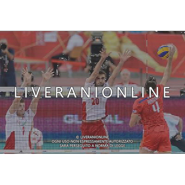 14.09.2014 - Lodz , Atlas Arena , siatkowka , Mistrzostwa Swiata 2014 , grupa E Polska (biale) - Francja (czerwone) , FIVB Men\'s World Championship , pool E Poland (white) - France (red) N/Z Piotr Nowakowski , Mateusz Mika , Antonin Rouzier Fot. Mariusz Palczynski / MPAimages.com / NEWSPIX.PL --- Newspix.pl /Agenzia Aldo Liverani sas - ITALY ONLY - Polonia - Francia Campionati Mondiali Volley maschile FIVB pallavolo Polonia 2014 *** Local Caption *** www.newspix.pl mail us: info@newspix.pl call us: 0048 022 23 22 222 --- Polish Picture Agency by Ringier Axel Springer Poland