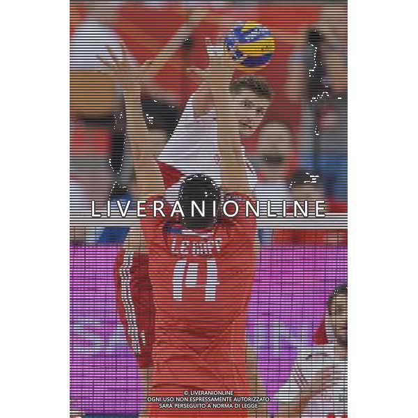 14.09.2014 - Lodz , Atlas Arena , siatkowka , Mistrzostwa Swiata 2014 , grupa E Polska (biale) - Francja (czerwone) , FIVB Men\'s World Championship , pool E Poland (white) - France (red) N/Z Piotr Nowakowski , Nicolas Le Goff Fot. Mariusz Palczynski / MPAimages.com / NEWSPIX.PL --- Newspix.pl /Agenzia Aldo Liverani sas - ITALY ONLY - Polonia - Francia Campionati Mondiali Volley maschile FIVB pallavolo Polonia 2014 *** Local Caption *** www.newspix.pl mail us: info@newspix.pl call us: 0048 022 23 22 222 --- Polish Picture Agency by Ringier Axel Springer Poland