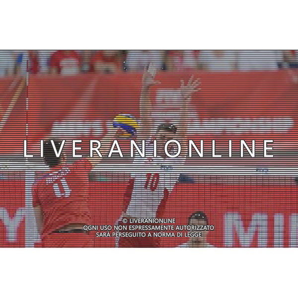 14.09.2014 - Lodz , Atlas Arena , siatkowka , Mistrzostwa Swiata 2014 , grupa E Polska (biale) - Francja (czerwone) , FIVB Men\'s World Championship , pool E Poland (white) - France (red) N/Z Antonin Rouzier , Mariusz Wlazly Fot. Mariusz Palczynski / MPAimages.com / NEWSPIX.PL --- Newspix.pl /Agenzia Aldo Liverani sas - ITALY ONLY - Polonia - Francia Campionati Mondiali Volley maschile FIVB pallavolo Polonia 2014 *** Local Caption *** www.newspix.pl mail us: info@newspix.pl call us: 0048 022 23 22 222 --- Polish Picture Agency by Ringier Axel Springer Poland