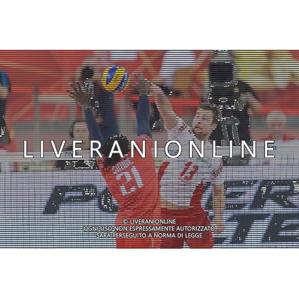 14.09.2014 - Lodz , Atlas Arena , siatkowka , Mistrzostwa Swiata 2014 , grupa E Polska (biale) - Francja (czerwone) , FIVB Men\'s World Championship , pool E Poland (white) - France (red) N/Z Mory Sidibe , Michal Kubiak Fot. Mariusz Palczynski / MPAimages.com / NEWSPIX.PL --- Newspix.pl /Agenzia Aldo Liverani sas - ITALY ONLY - Polonia - Francia Campionati Mondiali Volley maschile FIVB pallavolo Polonia 2014 *** Local Caption *** www.newspix.pl mail us: info@newspix.pl call us: 0048 022 23 22 222 --- Polish Picture Agency by Ringier Axel Springer Poland