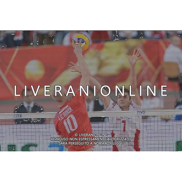 14.09.2014 - Lodz , Atlas Arena , siatkowka , Mistrzostwa Swiata 2014 , grupa E Polska (biale) - Francja (czerwone) , FIVB Men\'s World Championship , pool E Poland (white) - France (red) N/Z Kevin L:e Roux , Karol Klos Fot. Mariusz Palczynski / MPAimages.com / NEWSPIX.PL --- Newspix.pl /Agenzia Aldo Liverani sas - ITALY ONLY - Polonia - Francia Campionati Mondiali Volley maschile FIVB pallavolo Polonia 2014 *** Local Caption *** www.newspix.pl mail us: info@newspix.pl call us: 0048 022 23 22 222 --- Polish Picture Agency by Ringier Axel Springer Poland
