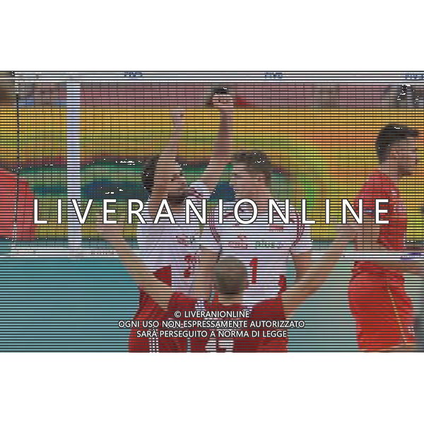 14.09.2014 - Lodz , Atlas Arena , siatkowka , Mistrzostwa Swiata 2014 , grupa E Polska (biale) - Francja (czerwone) , FIVB Men\'s World Championship , pool E Poland (white) - France (red) N/Z Mateusz Mika , Piotr Nowakowski Fot. Mariusz Palczynski / MPAimages.com / NEWSPIX.PL --- Newspix.pl /Agenzia Aldo Liverani sas - ITALY ONLY - Polonia - Francia Campionati Mondiali Volley maschile FIVB pallavolo Polonia 2014 *** Local Caption *** www.newspix.pl mail us: info@newspix.pl call us: 0048 022 23 22 222 --- Polish Picture Agency by Ringier Axel Springer Poland