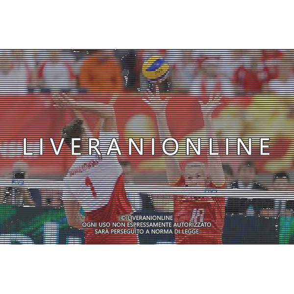 14.09.2014 - Lodz , Atlas Arena , siatkowka , Mistrzostwa Swiata 2014 , grupa E Polska (biale) - Francja (czerwone) , FIVB Men\'s World Championship , pool E Poland (white) - France (red) N/Z Piotr Nowakowski , Kevin Le Roux Fot. Mariusz Palczynski / MPAimages.com / NEWSPIX.PL --- Newspix.pl /Agenzia Aldo Liverani sas - ITALY ONLY - Polonia - Francia Campionati Mondiali Volley maschile FIVB pallavolo Polonia 2014 *** Local Caption *** www.newspix.pl mail us: info@newspix.pl call us: 0048 022 23 22 222 --- Polish Picture Agency by Ringier Axel Springer Poland