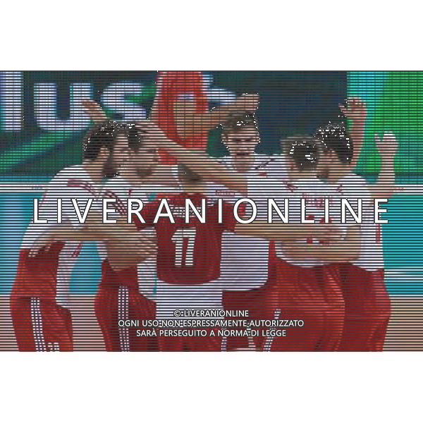 14.09.2014 - Lodz , Atlas Arena , siatkowka , Mistrzostwa Swiata 2014 , grupa E Polska (biale) - Francja (czerwone) , FIVB Men\'s World Championship , pool E Poland (white) - France (red) N/Z Mateusz Mika , Michal Kubiak , Pawel Zatorski , Karol Klos , Mariusz Wlazly , Fabian Drzyzga Fot. Mariusz Palczynski / MPAimages.com / NEWSPIX.PL --- Newspix.pl /Agenzia Aldo Liverani sas - ITALY ONLY - Polonia - Francia Campionati Mondiali Volley maschile FIVB pallavolo Polonia 2014 *** Local Caption *** www.newspix.pl mail us: info@newspix.pl call us: 0048 022 23 22 222 --- Polish Picture Agency by Ringier Axel Springer Poland