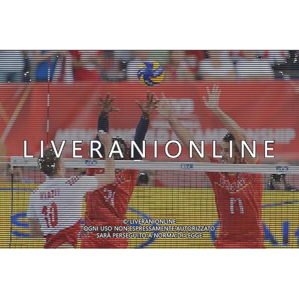 14.09.2014 - Lodz , Atlas Arena , siatkowka , Mistrzostwa Swiata 2014 , grupa E Polska (biale) - Francja (czerwone) , FIVB Men\'s World Championship , pool E Poland (white) - France (red) N/Z Mariusz Wlazly , Mory Sidibe , Franck Lafitte Fot. Mariusz Palczynski / MPAimages.com / NEWSPIX.PL --- Newspix.pl /Agenzia Aldo Liverani sas - ITALY ONLY - Polonia - Francia Campionati Mondiali Volley maschile FIVB pallavolo Polonia 2014 *** Local Caption *** www.newspix.pl mail us: info@newspix.pl call us: 0048 022 23 22 222 --- Polish Picture Agency by Ringier Axel Springer Poland