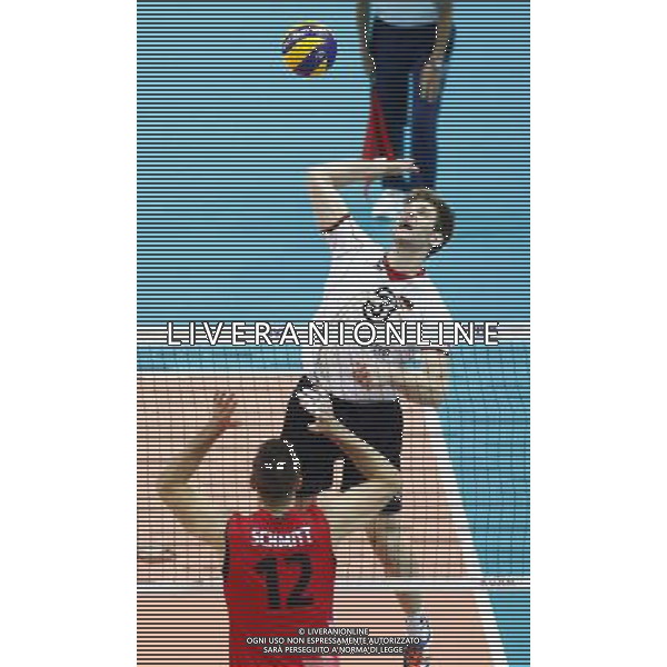 14.09.2014 - Katowice , Mistrzostwa Swiata . POLAND, FIVB Volleyball Men\'s World Championship 2014 . Niemcy (bialo-czarne - Kanada (czerwone) n/z. Sebastian Schwarz . Fot. Tomasz Wantula / EDYTOR.net / NEWSPIX.PL --- Newspix.pl /Agenzia Aldo Liverani sas - ITALY ONLY - Germania - Canada Campionati Mondiali Volley maschile FIVB pallavolo Polonia 2014 *** Local Caption *** www.newspix.pl mail us: info@newspix.pl call us: 0048 022 23 22 222 --- Polish Picture Agency by Ringier Axel Springer Poland