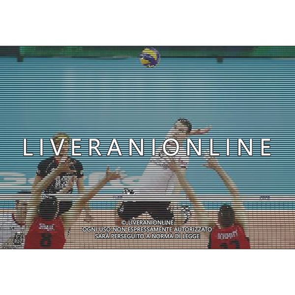 14.09.2014 - Katowice , Mistrzostwa Swiata . POLAND, FIVB Volleyball Men\'s World Championship 2014 . Niemcy (bialo-czarne - Kanada (czerwone) n/z. Denys Kaliberda . Fot. Tomasz Wantula / EDYTOR.net / NEWSPIX.PL --- Newspix.pl /Agenzia Aldo Liverani sas - ITALY ONLY - Germania - Canada Campionati Mondiali Volley maschile FIVB pallavolo Polonia 2014 *** Local Caption *** www.newspix.pl mail us: info@newspix.pl call us: 0048 022 23 22 222 --- Polish Picture Agency by Ringier Axel Springer Poland