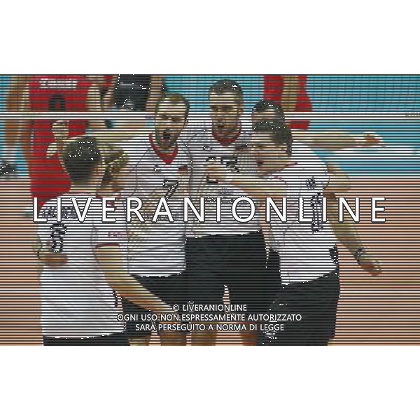 14.09.2014 - Katowice , Mistrzostwa Swiata . POLAND, FIVB Volleyball Men\'s World Championship 2014 . Niemcy (bialo-czarne - Kanada (czerwone) n/z. radosc siatkarzy Niemiec . Fot. Tomasz Wantula / EDYTOR.net / NEWSPIX.PL --- Newspix.pl /Agenzia Aldo Liverani sas - ITALY ONLY - Germania - Canada Campionati Mondiali Volley maschile FIVB pallavolo Polonia 2014 *** Local Caption *** www.newspix.pl mail us: info@newspix.pl call us: 0048 022 23 22 222 --- Polish Picture Agency by Ringier Axel Springer Poland
